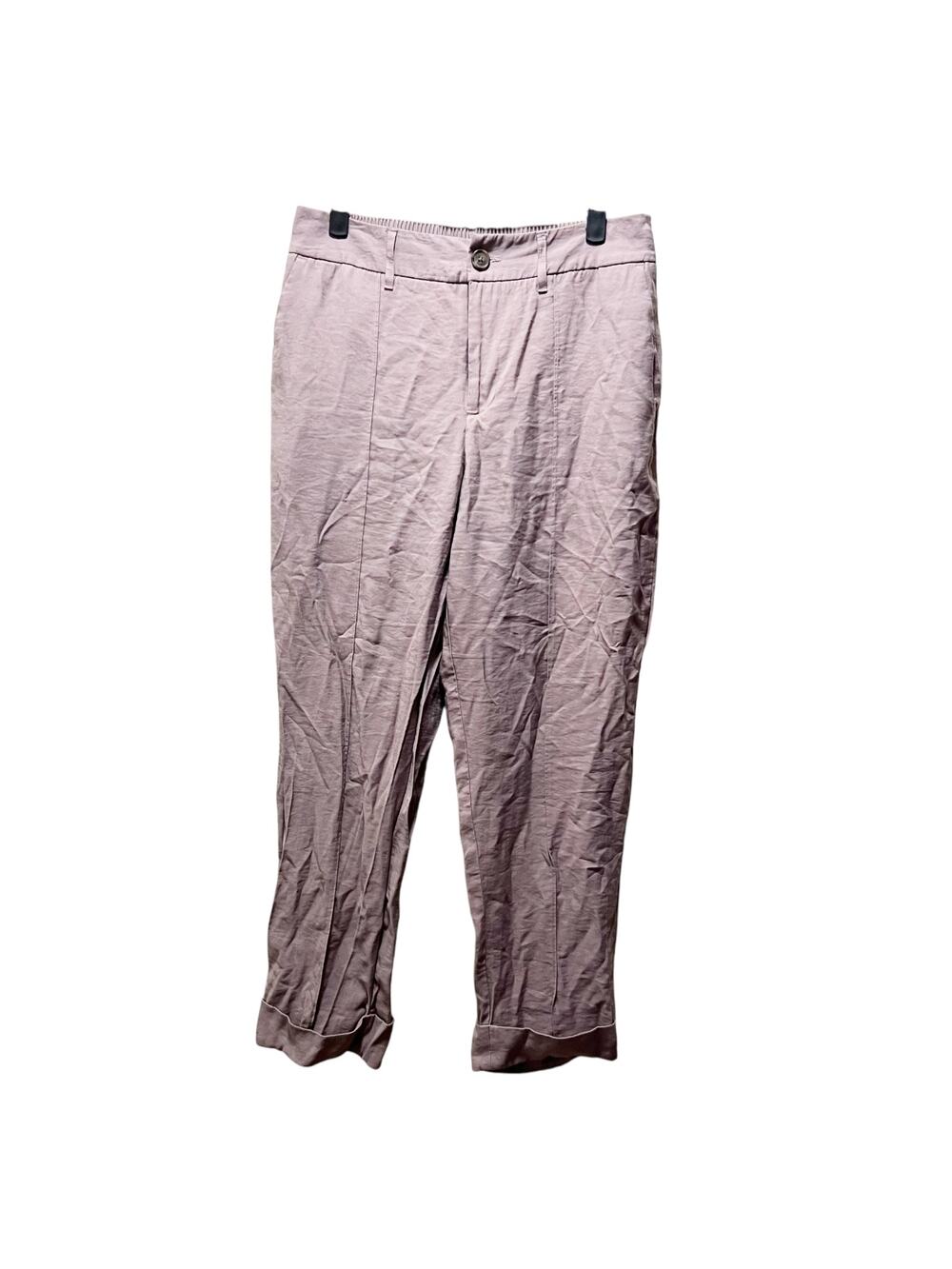 A New Day Wide Leg Trouser Pants Pink Hi-Rise Elastic Back Waist Light Wash 10